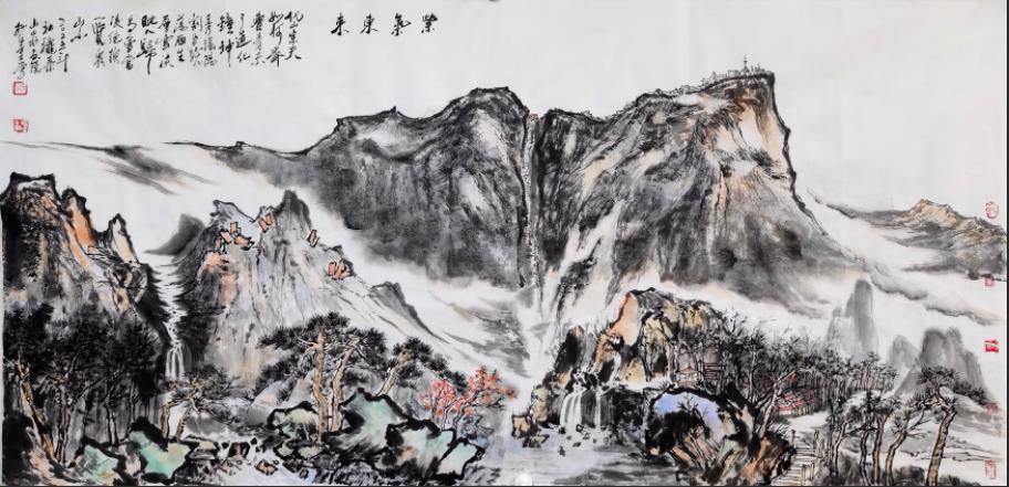 《紫气东来 》尺寸：180厘米*80厘米