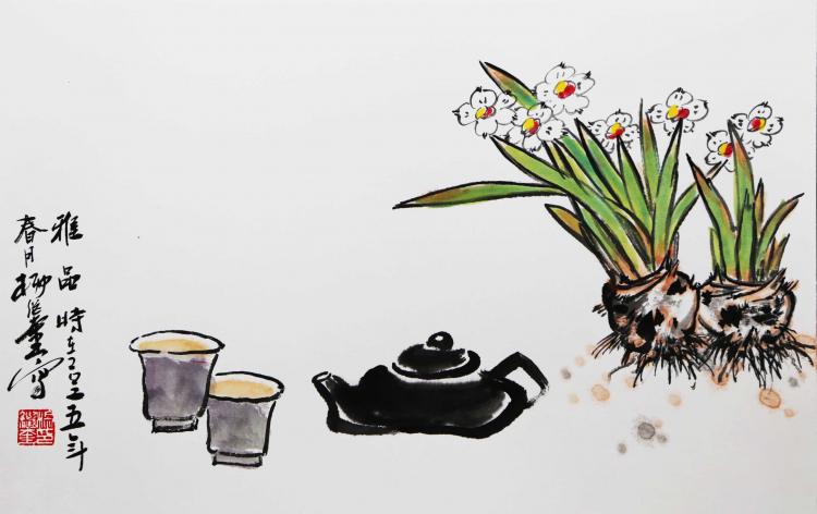 草虫花卉小品   尺寸：50厘米*30厘米