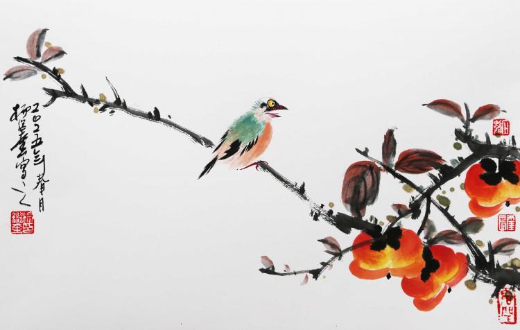 草虫花卉小品   尺寸：50厘米*30厘米